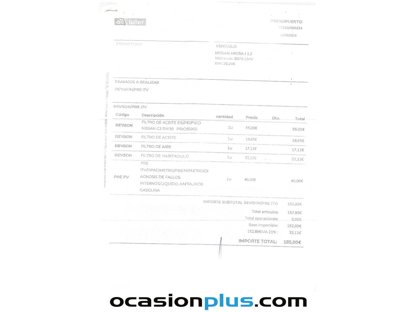 Foto del mantenimiento del Nissan Micra Nissan Micra IG-T N-Connecta CVT (100 CV)
