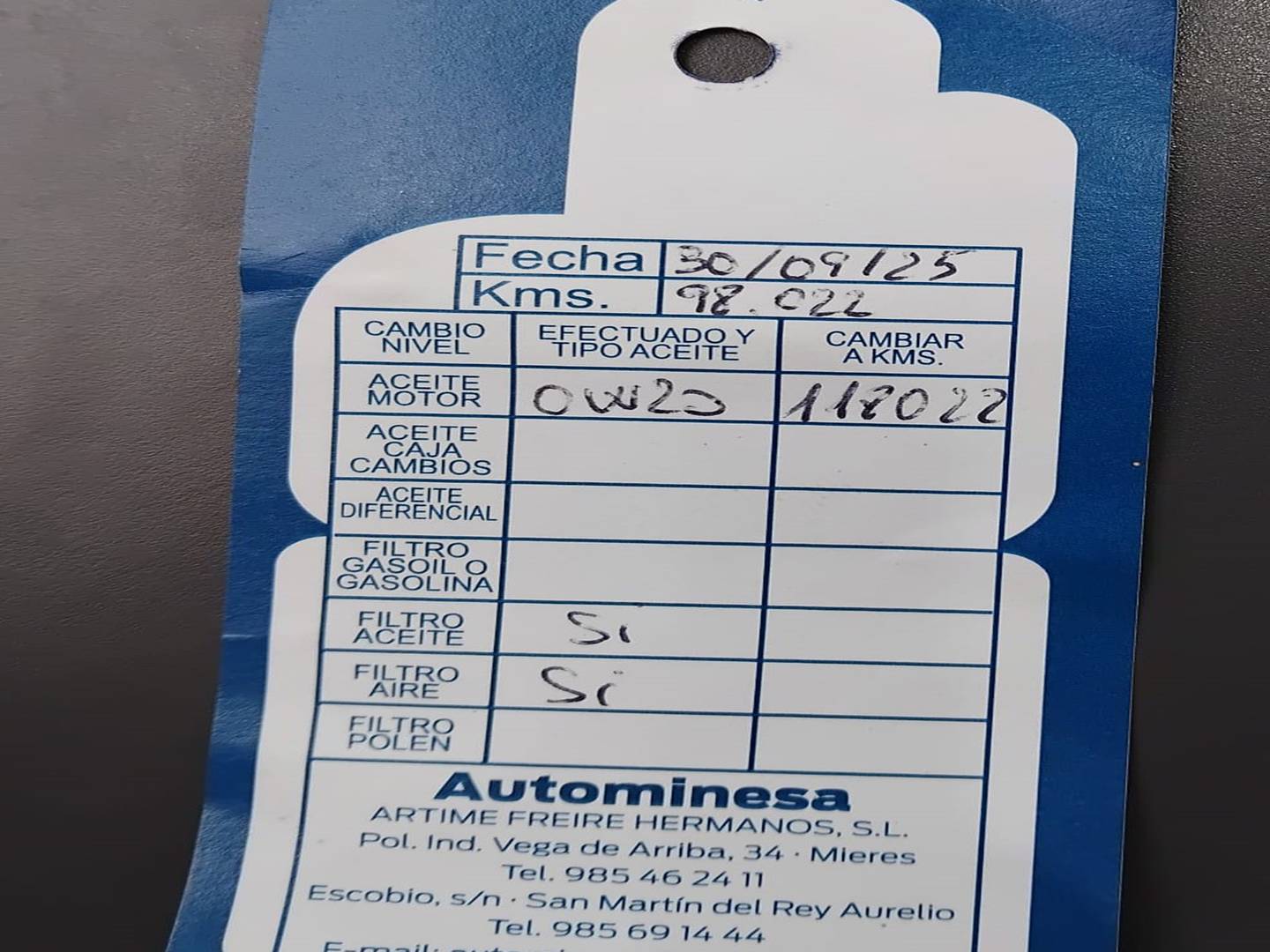 Foto del mantenimiento del Ford Puma Ford Puma 1.5 Ecoblue ST-Line X (120 CV)