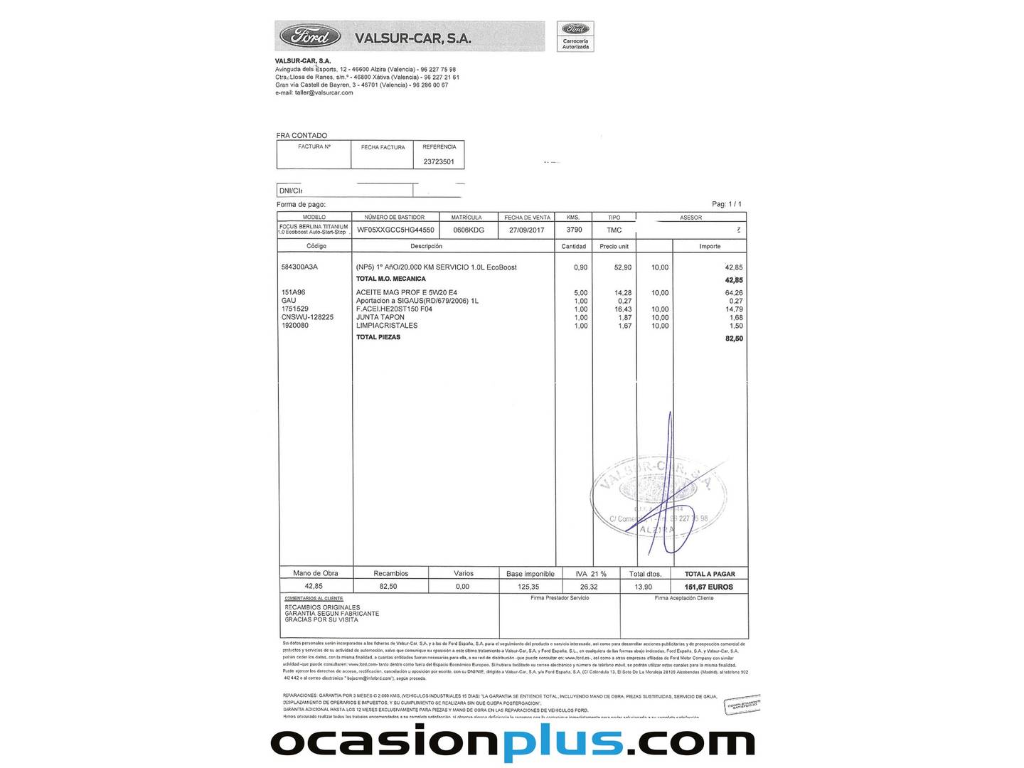 Foto del mantenimiento del Ford Focus Ford Focus 1.0 Ecoboost S&S Titanium (125 CV)