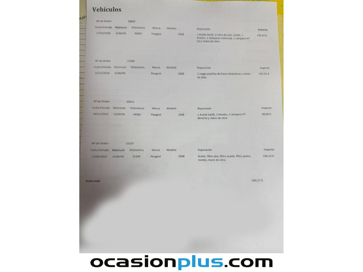Foto del mantenimiento del Peugeot 2008 Peugeot 2008 BlueHDi 100 Style (100 CV)