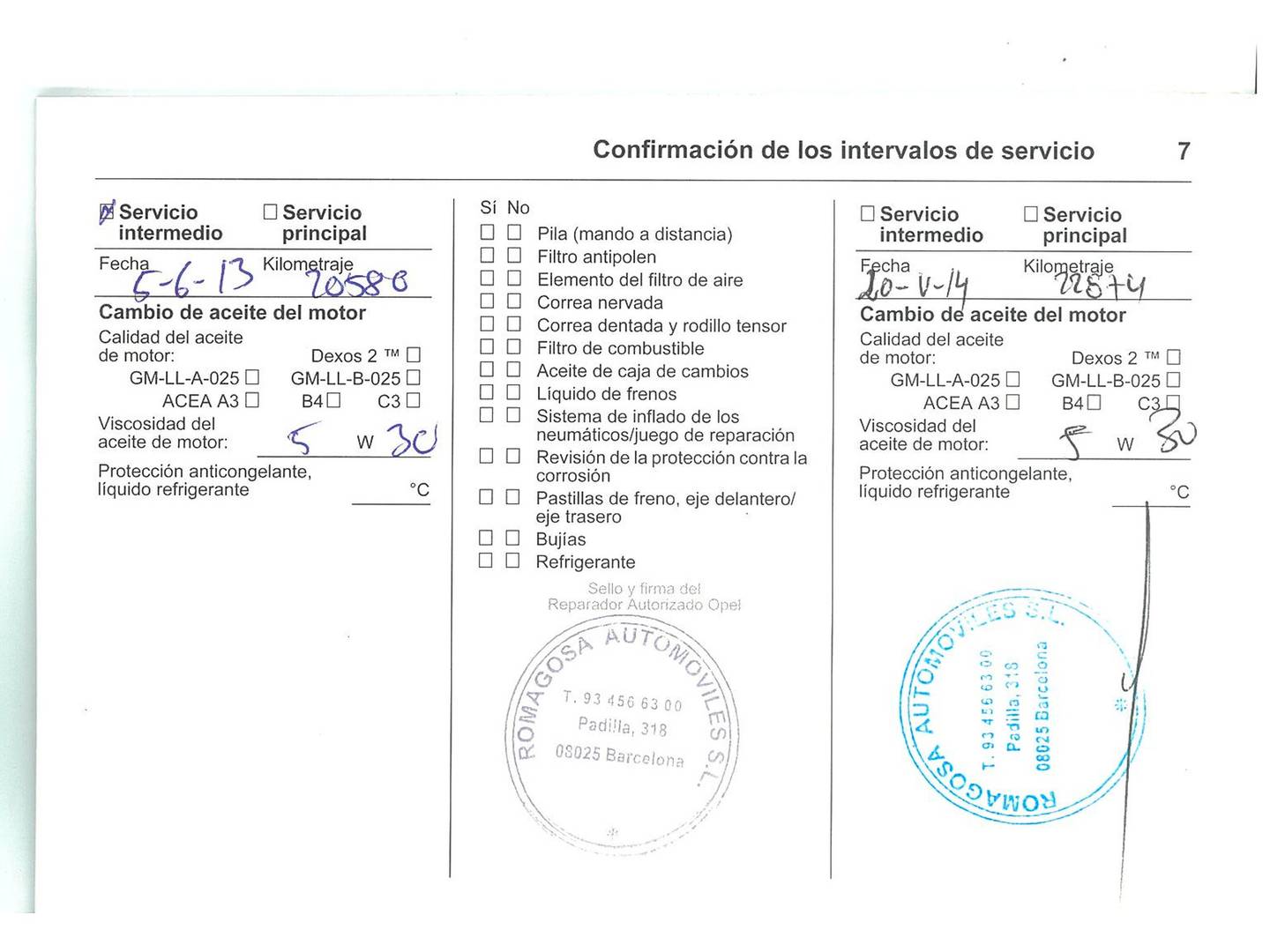 Foto del mantenimiento del Opel Corsa Opel Corsa 1.4 111 Years (100 CV)