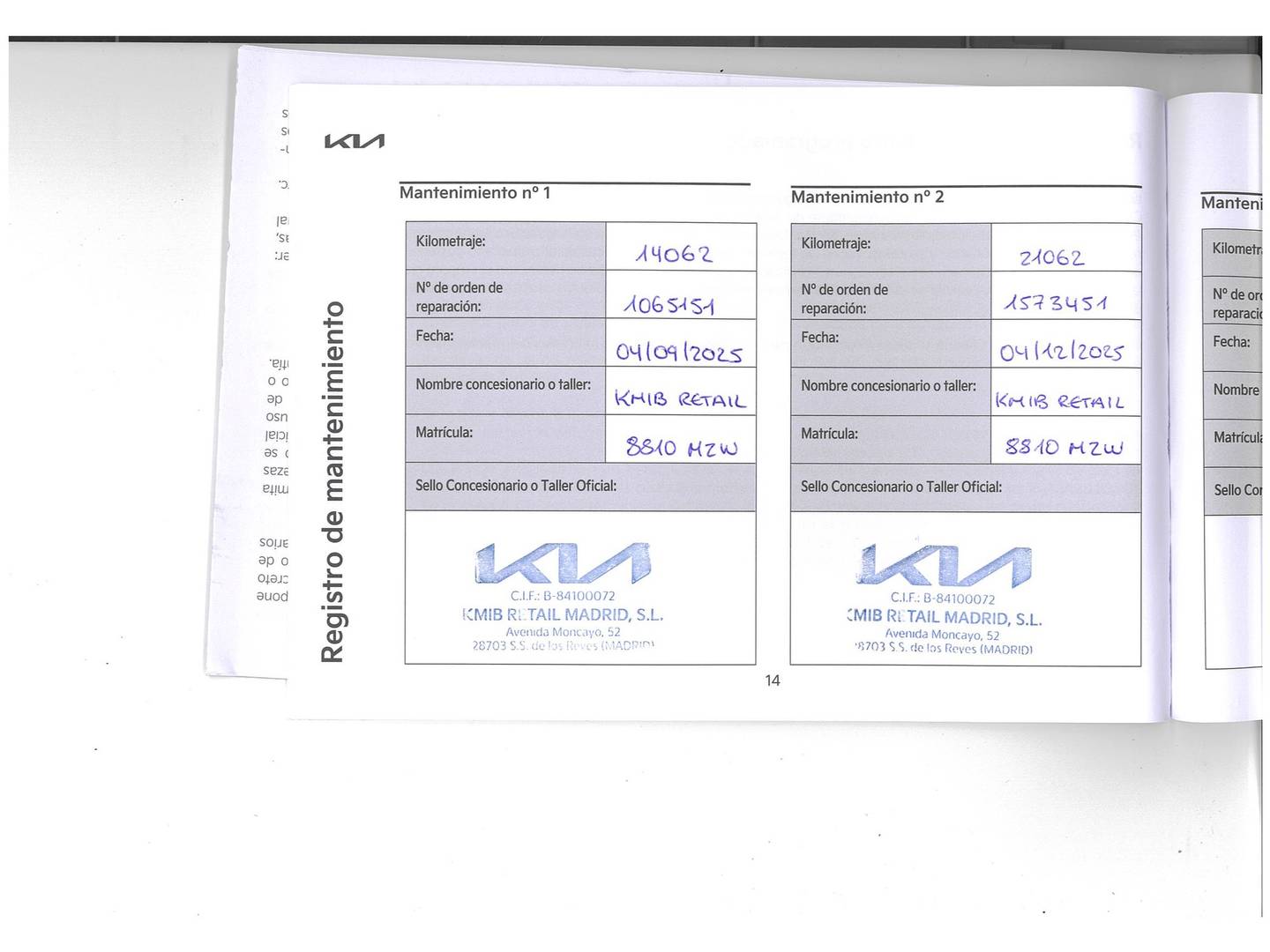 Foto del mantenimiento del KIA Ceed KIA Ceed 1.0 T-GDI Drive (100 CV)