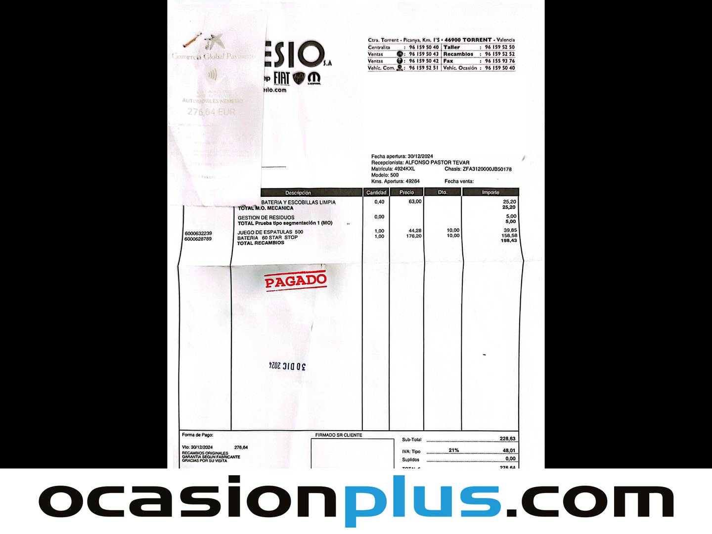 Foto del mantenimiento del Fiat 500 Fiat 500 Lounge 1.2 8v (69 CV)