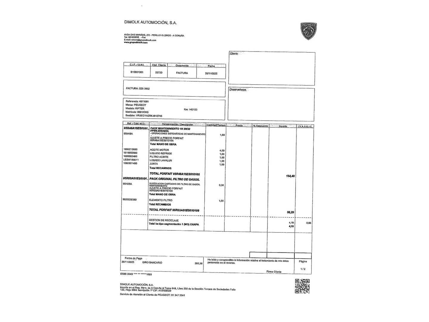 Foto Peugeot Rifter Peugeot Rifter BlueHDi 130 GT Line Standard EAT8 (130 CV)