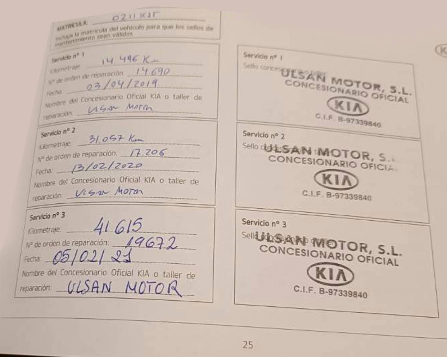 Foto del mantenimiento del KIA Carens KIA Carens 1.7 CRDi VGT Eco-Dynamics Basic (115 CV)