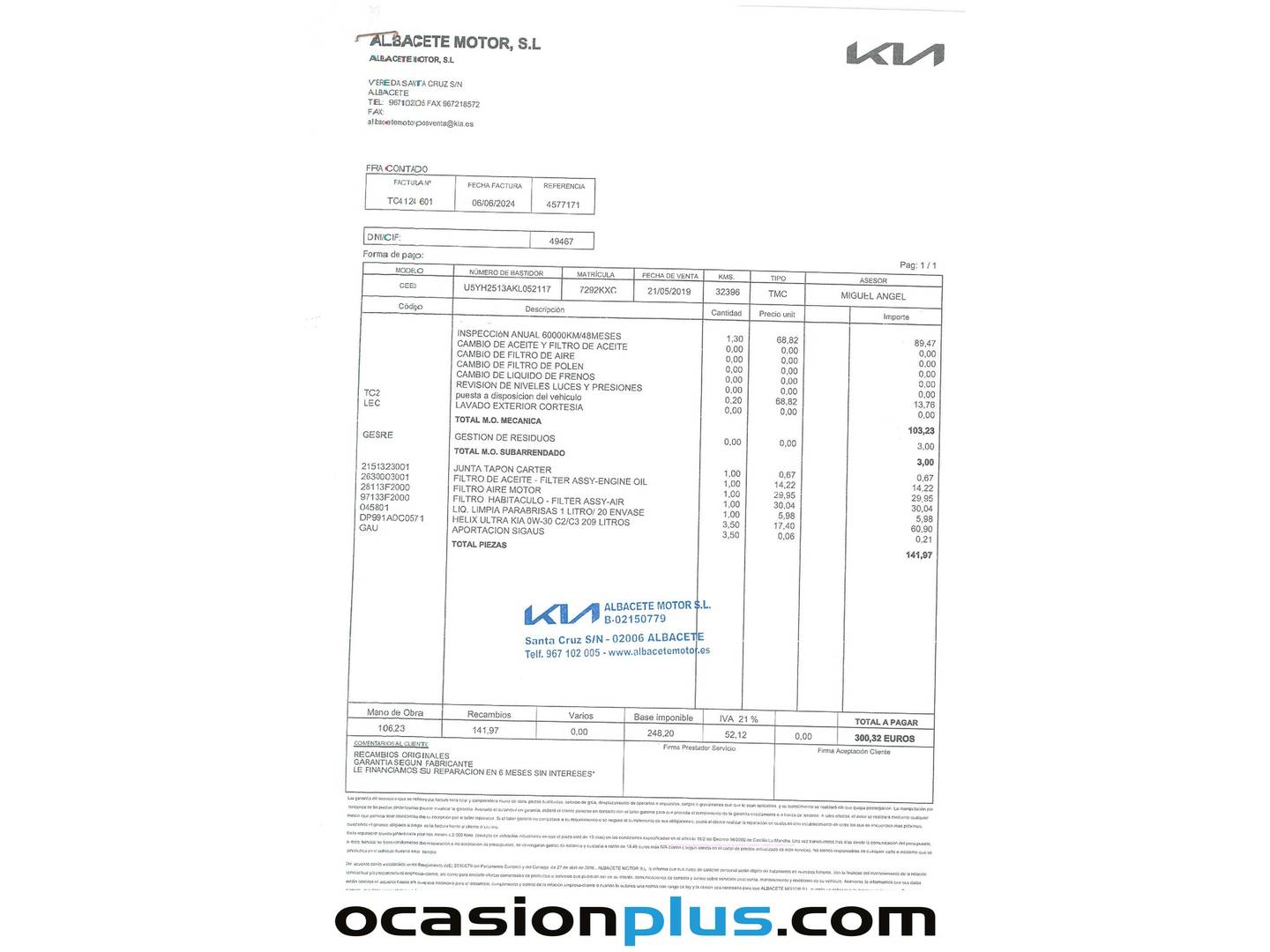 Foto del mantenimiento del KIA Ceed KIA Ceed 1.4 CVVT Drive (100 CV)