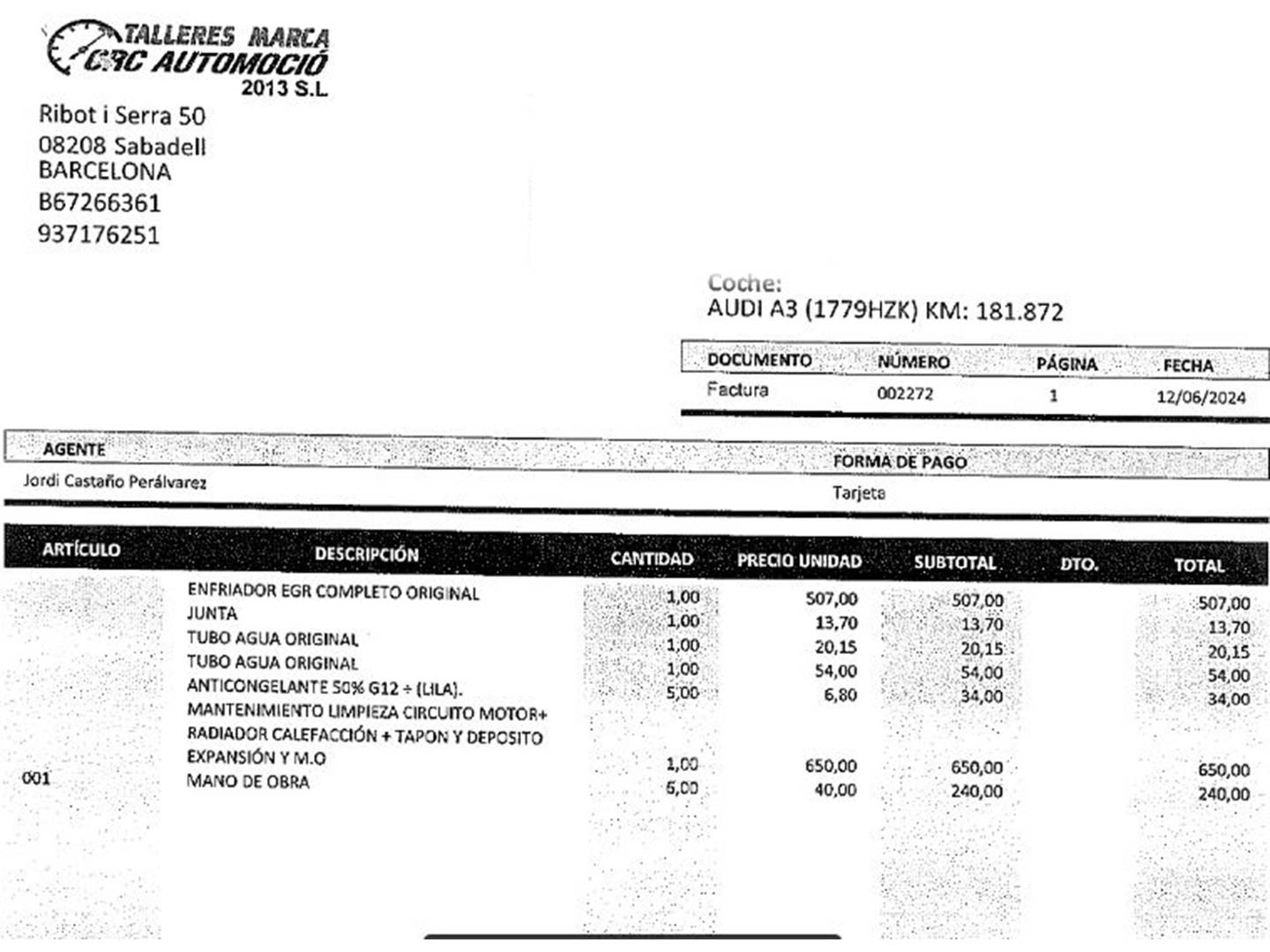 Foto del mantenimiento del Audi A3 Audi A3 S line edition 1.6 TDI (105 CV)