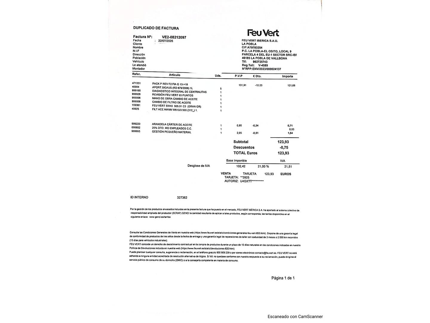 Foto del mantenimiento del Fiat 500 Fiat 500 1.2 8v Lounge (69 CV)