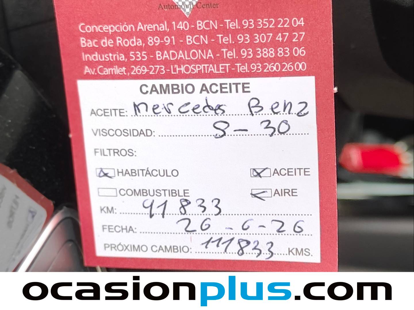 Foto del mantenimiento del Mercedes CLA Mercedes CLA 180 (136 CV)