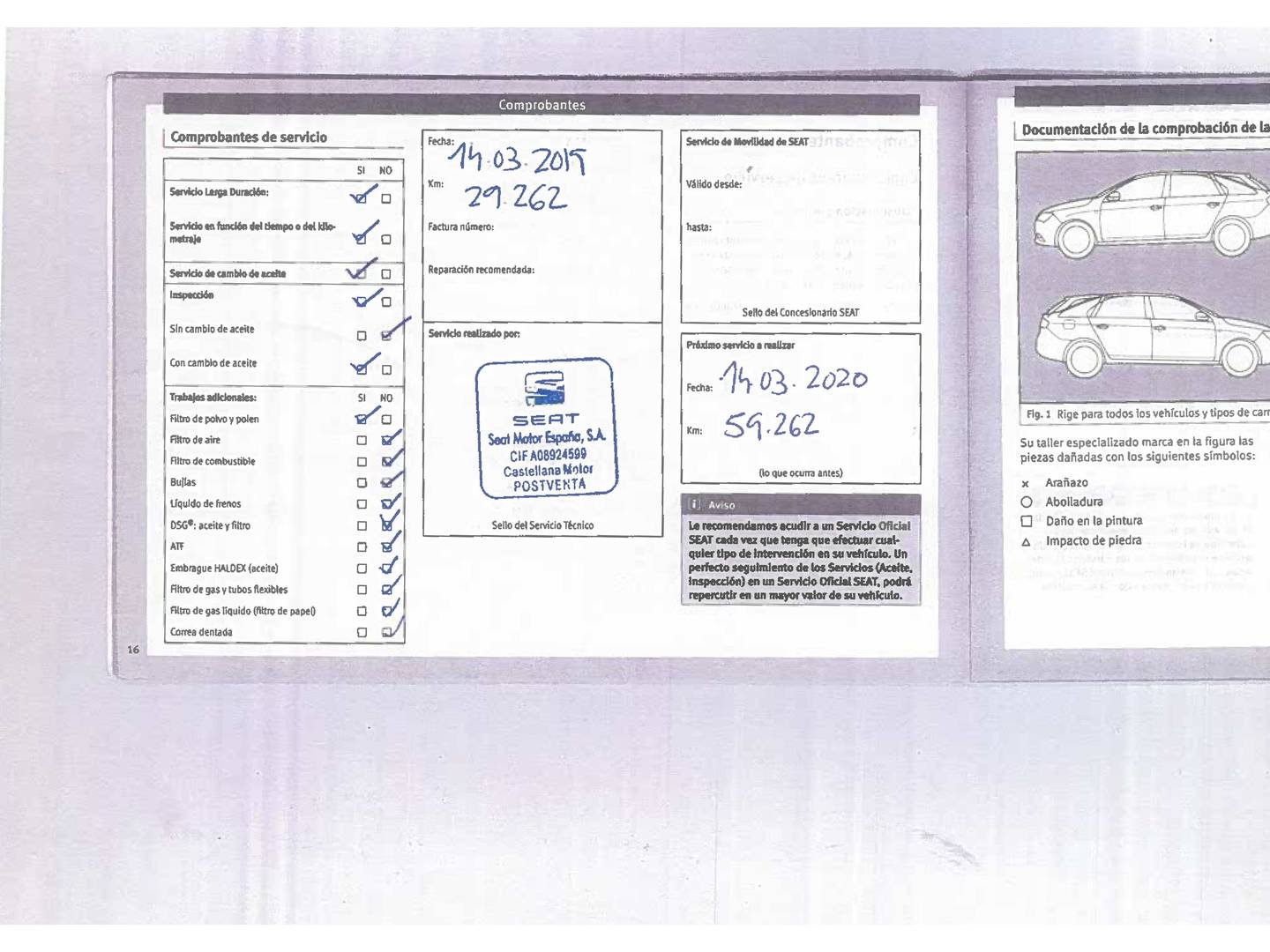 Foto del mantenimiento del Seat León Seat León ST 1.6 TDI S&S Style Plus DSG7 (115 CV)