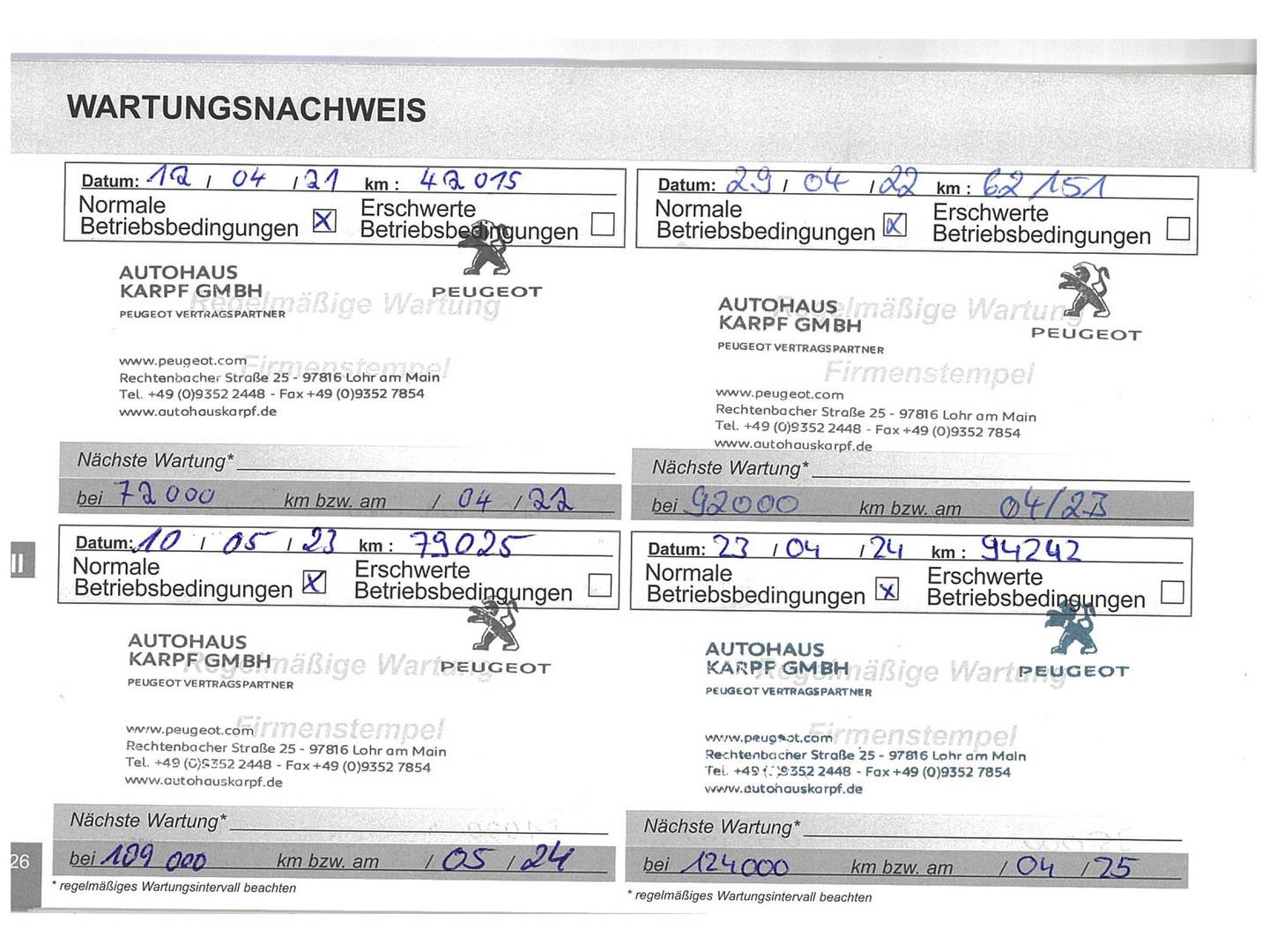 Foto del mantenimiento del Peugeot Rifter Peugeot Rifter BlueHDi 100 Active Standard (100 CV)