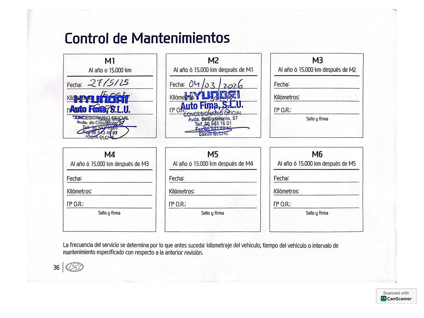 Foto del mantenimiento del Hyundai i20 Hyundai i20 1.0 TGDI 48V Tecno (100 CV)