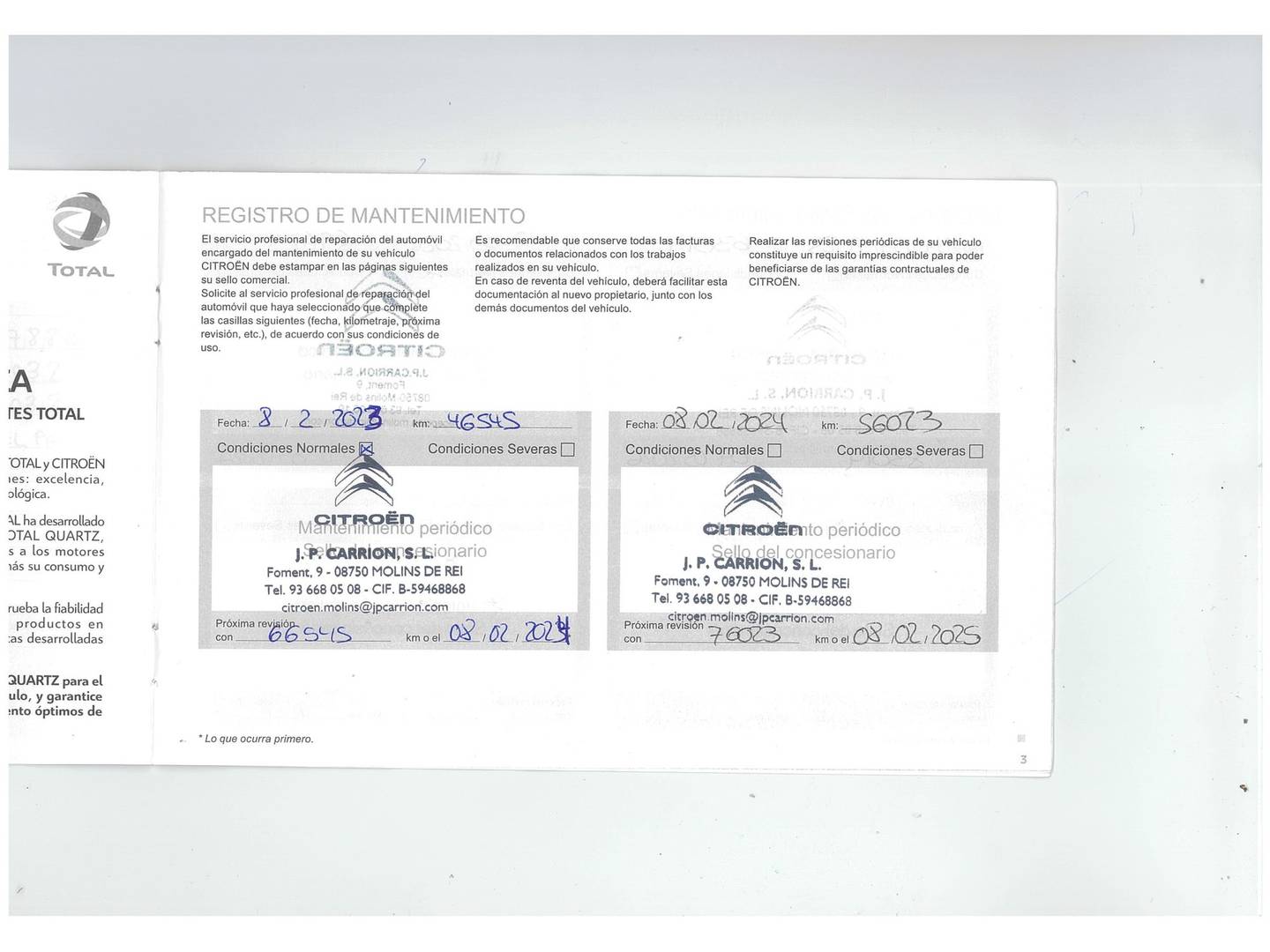 Foto del mantenimiento del Citroën C3 Citroën C3 PureTech 83 Feel Pack (83 CV)