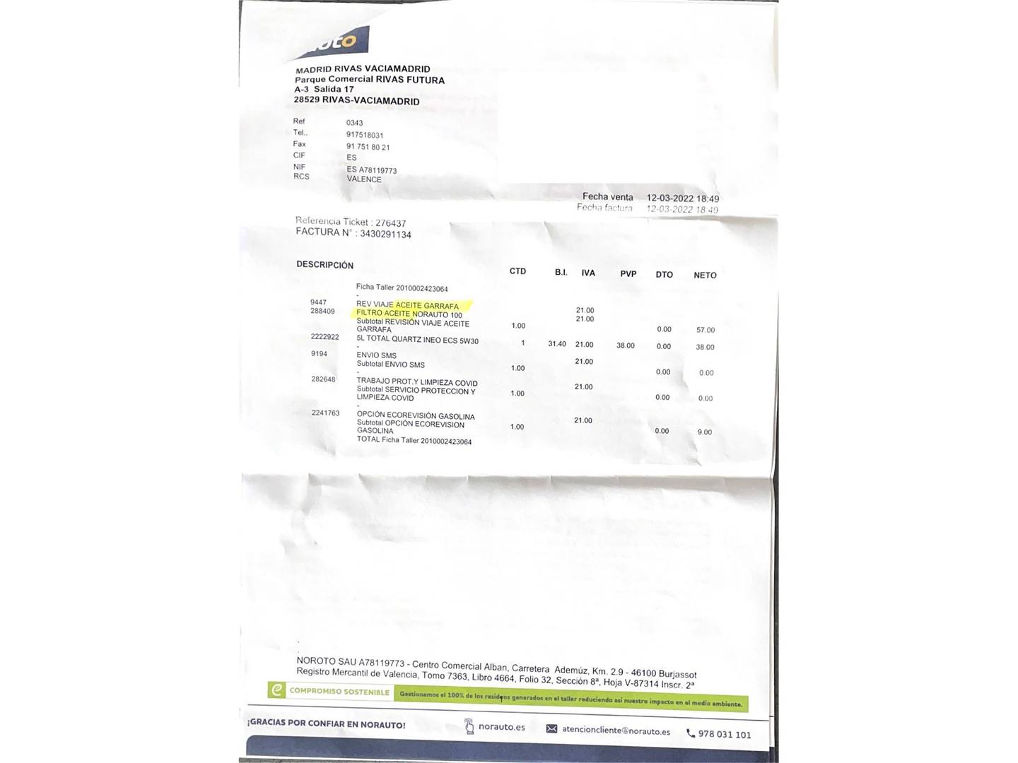 Foto del mantenimiento del Peugeot 208 Peugeot 208 PureTech 82 Style (82 CV)