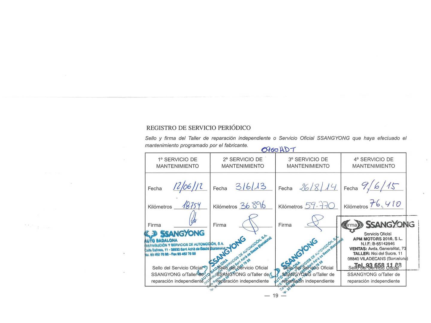 Foto del mantenimiento del SsangYong Korando SsangYong Korando D20T Premium 4x2 (175 CV)
