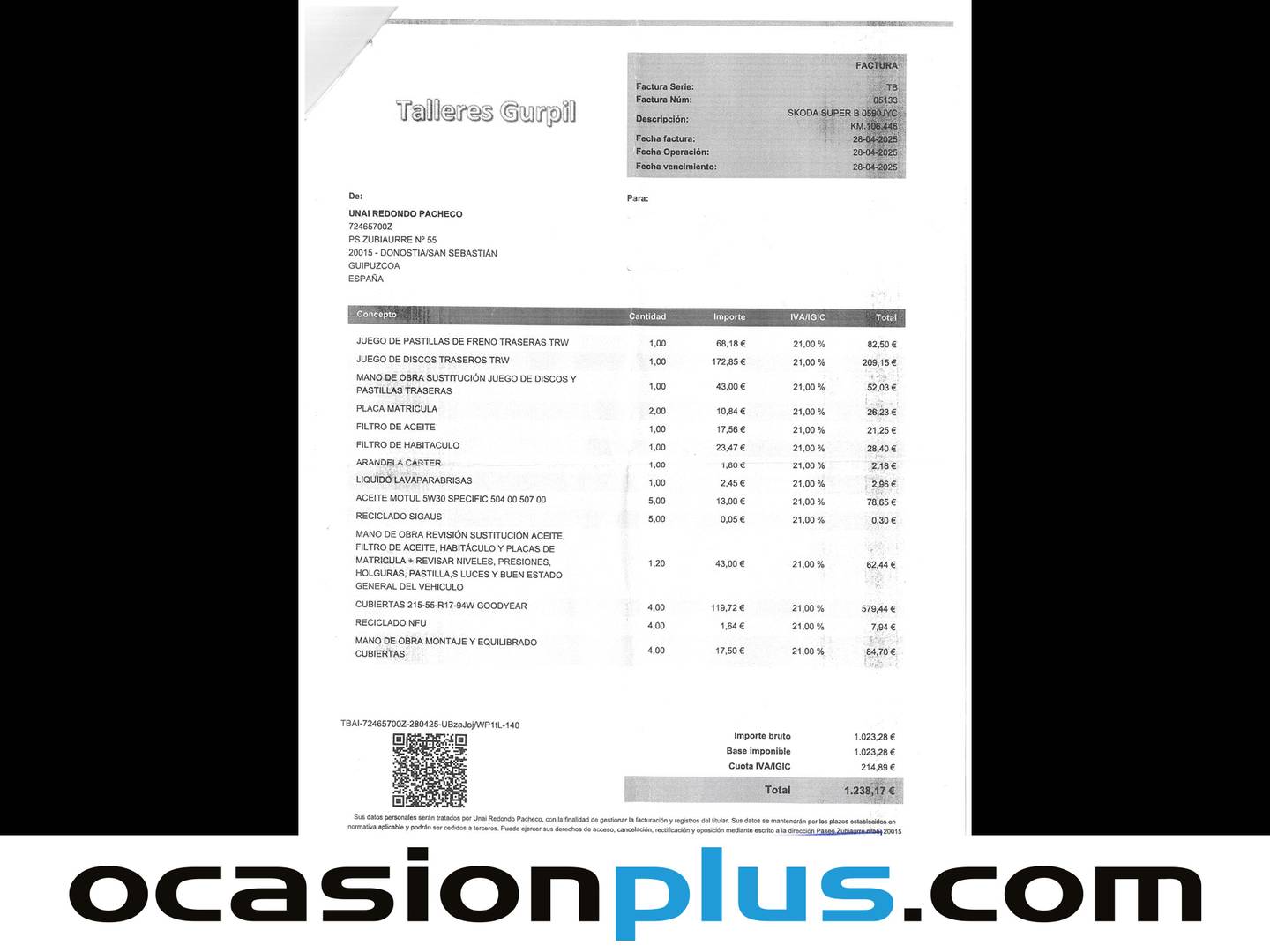 Foto del mantenimiento del Skoda Superb Skoda Superb Combi 2.0 TDI Ambition (150 CV)
