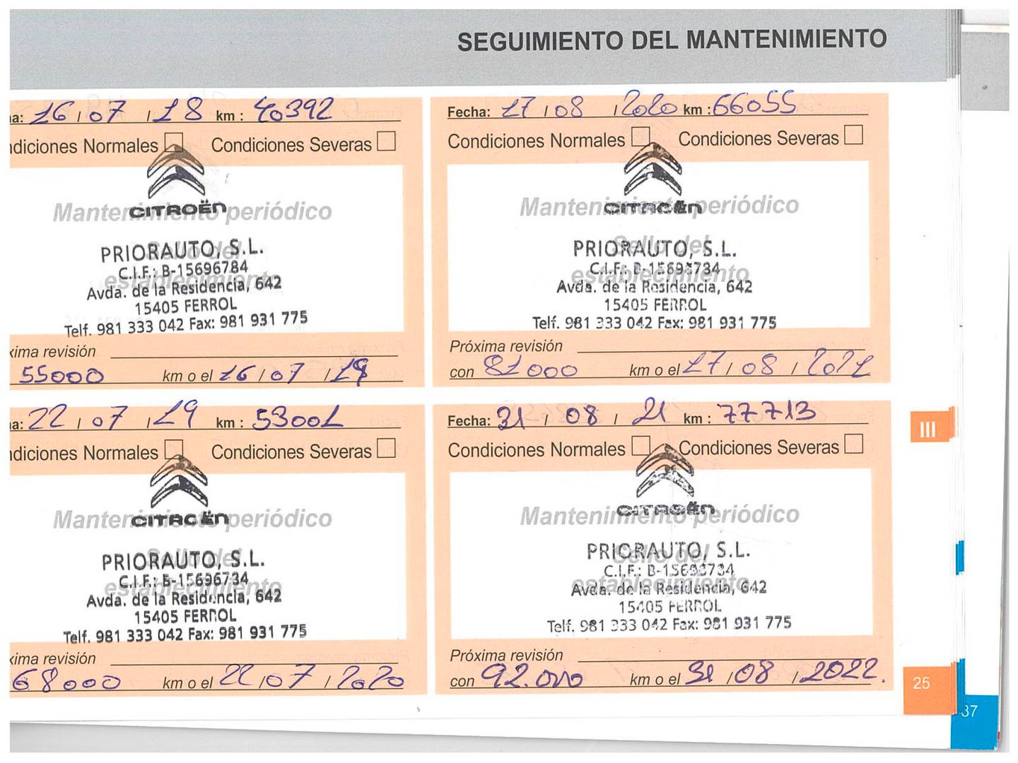 Foto del mantenimiento del Citroën C3 Citroën C3 PureTech 82 Tonic (82 CV)
