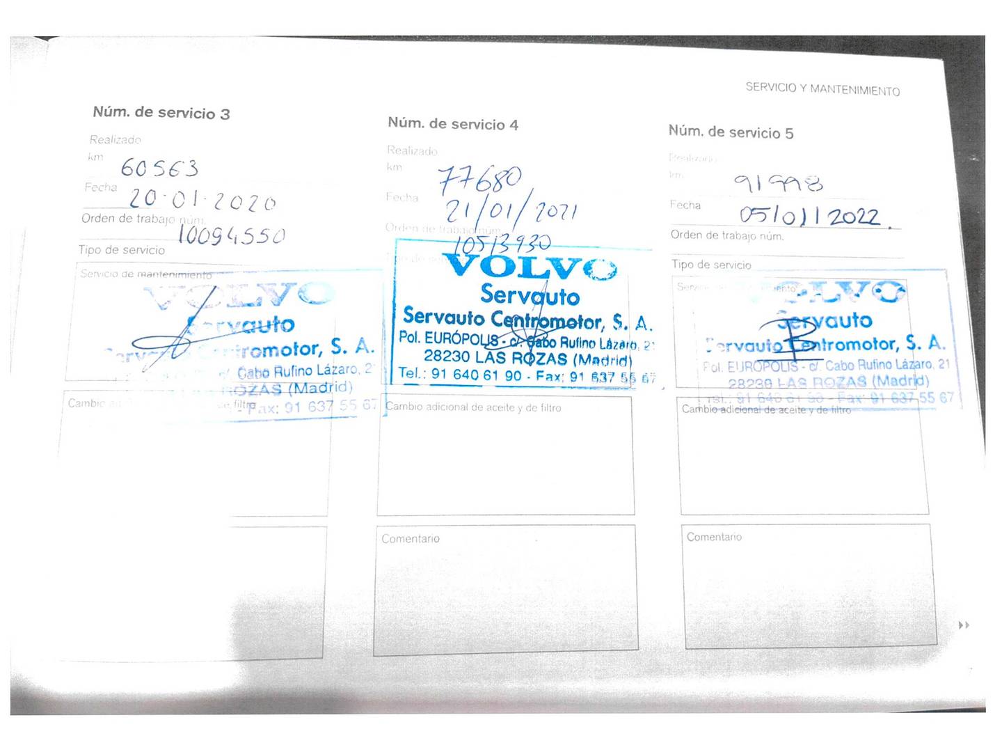 Foto del mantenimiento del Volvo V40 Volvo V40 D3 Kinetic (150 CV)