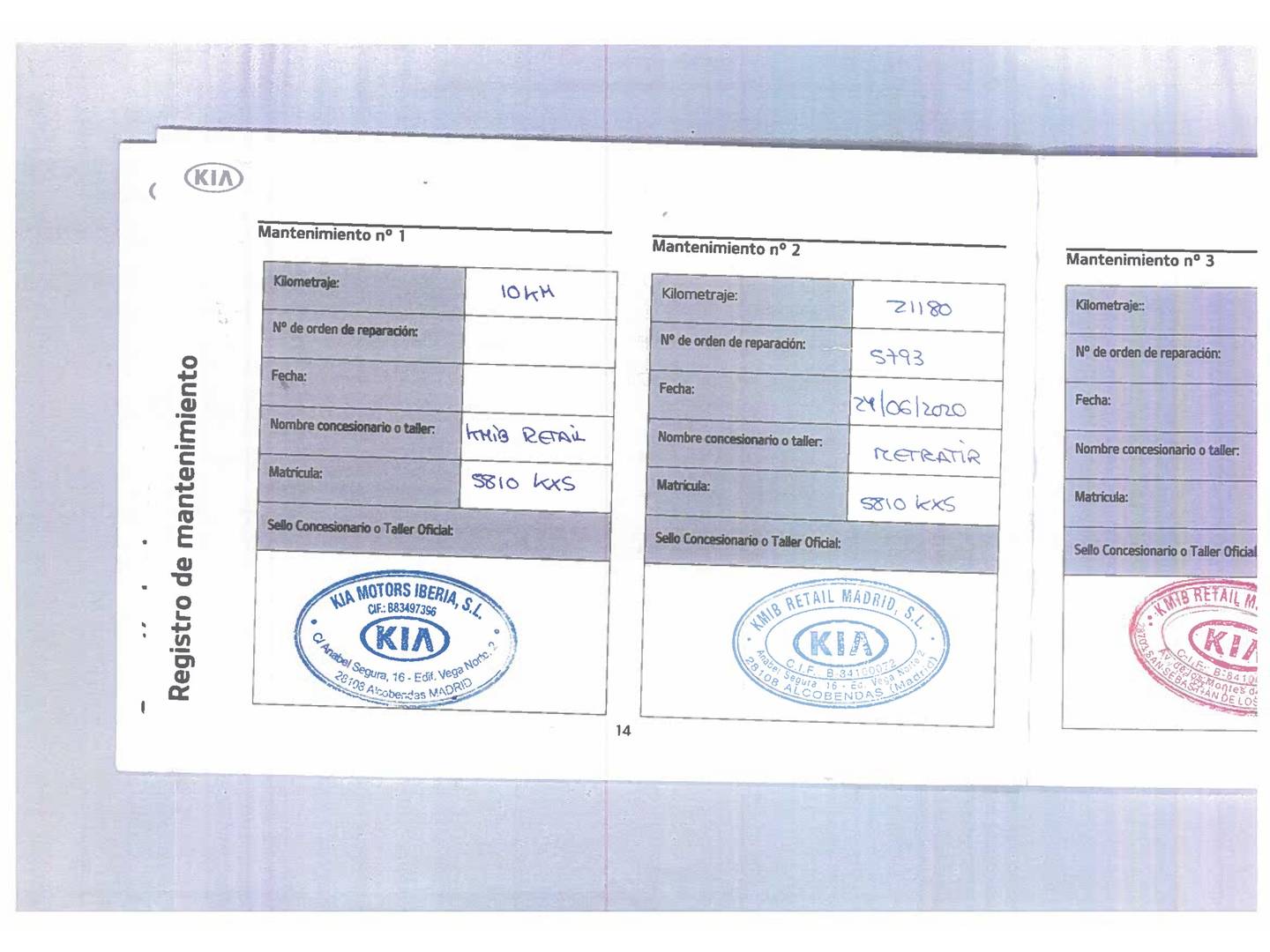 Foto del mantenimiento del KIA Ceed Tourer KIA Ceed Tourer 1.4 T-GDi Eco-Dynamics Drive (140 CV)