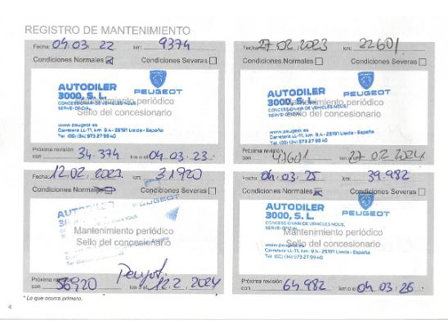 Foto del mantenimiento del Peugeot 308 Peugeot 308 PureTech 130 S&S Style (130 CV)