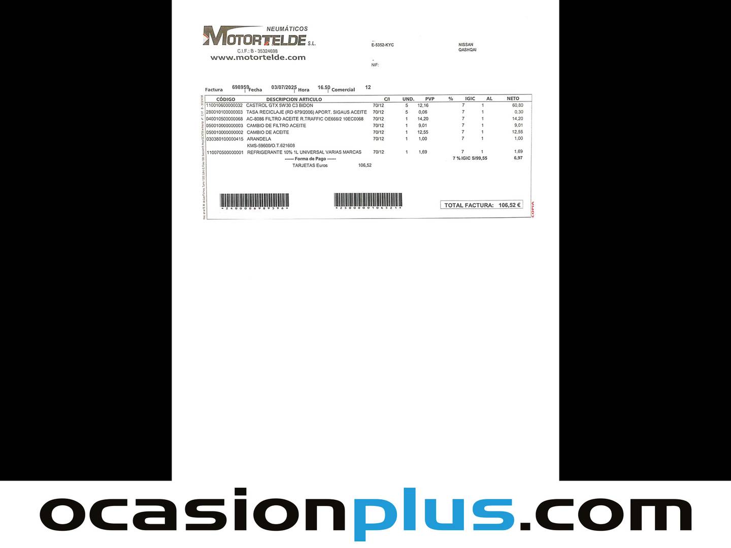 Foto del mantenimiento del Nissan QASHQAI Nissan Qashqai DIG-T 140 N-Connecta (140 CV)