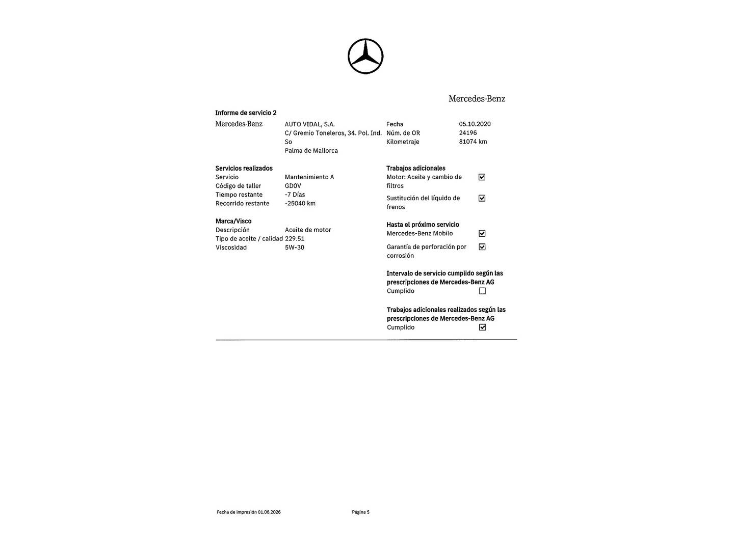 Foto del mantenimiento del Mercedes CLA Mercedes CLA 200 CDI (136 CV) Pack AMG