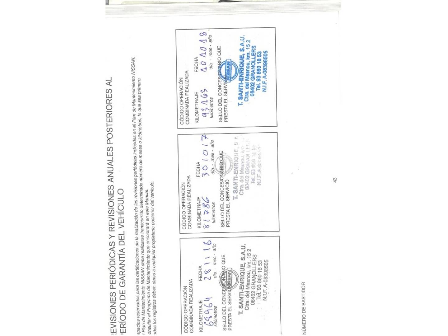 Foto del mantenimiento del Nissan Pathfinder Nissan Pathfinder 2.5 dCi SE 7 Plazas (171 CV)