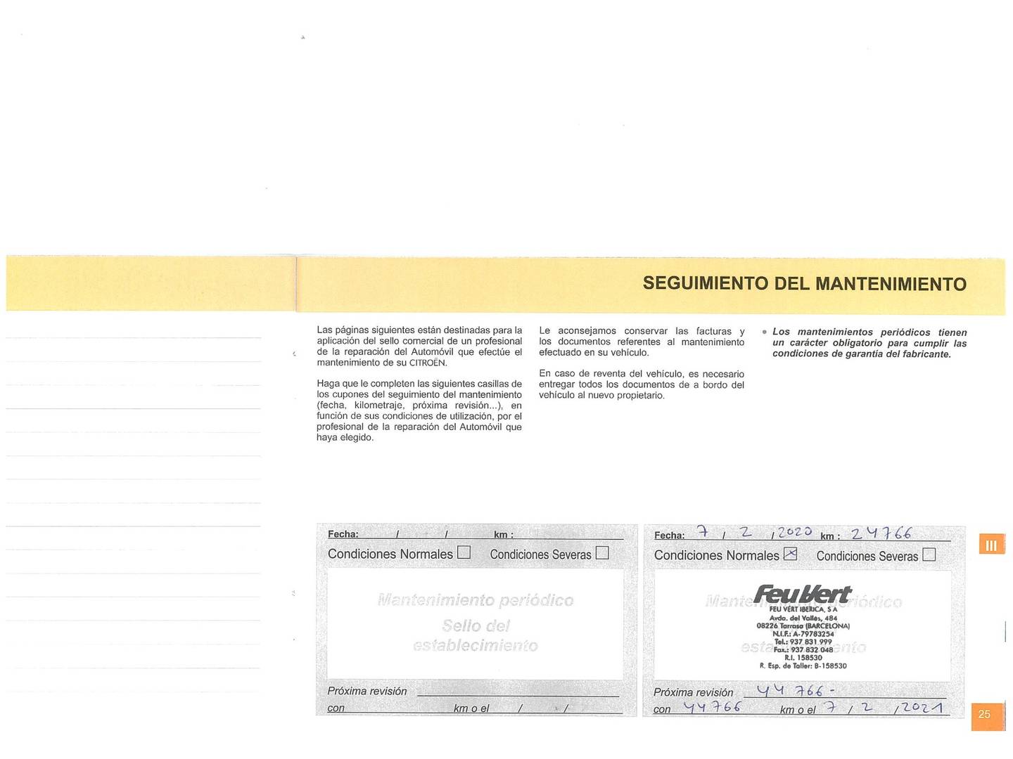 Foto del mantenimiento del Citroën C3 Citroën C3 PureTech 82 Feel (83 CV)