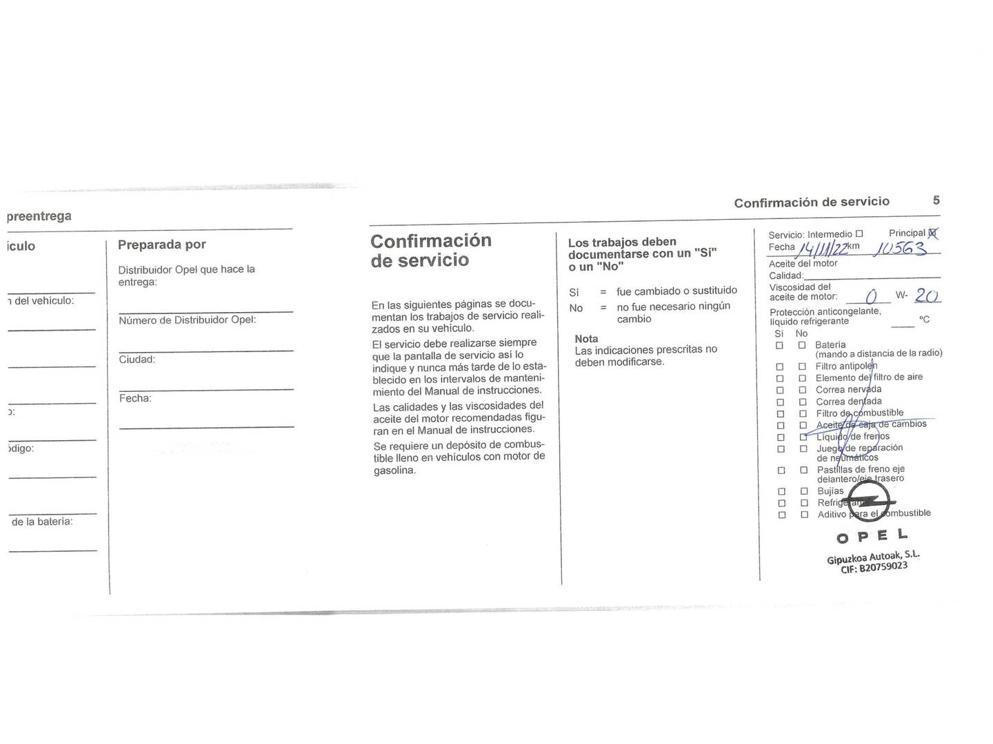 Foto del mantenimiento del Opel Combo Life Opel Combo Life 1.2 T Elegance Plus L Auto (130 CV)