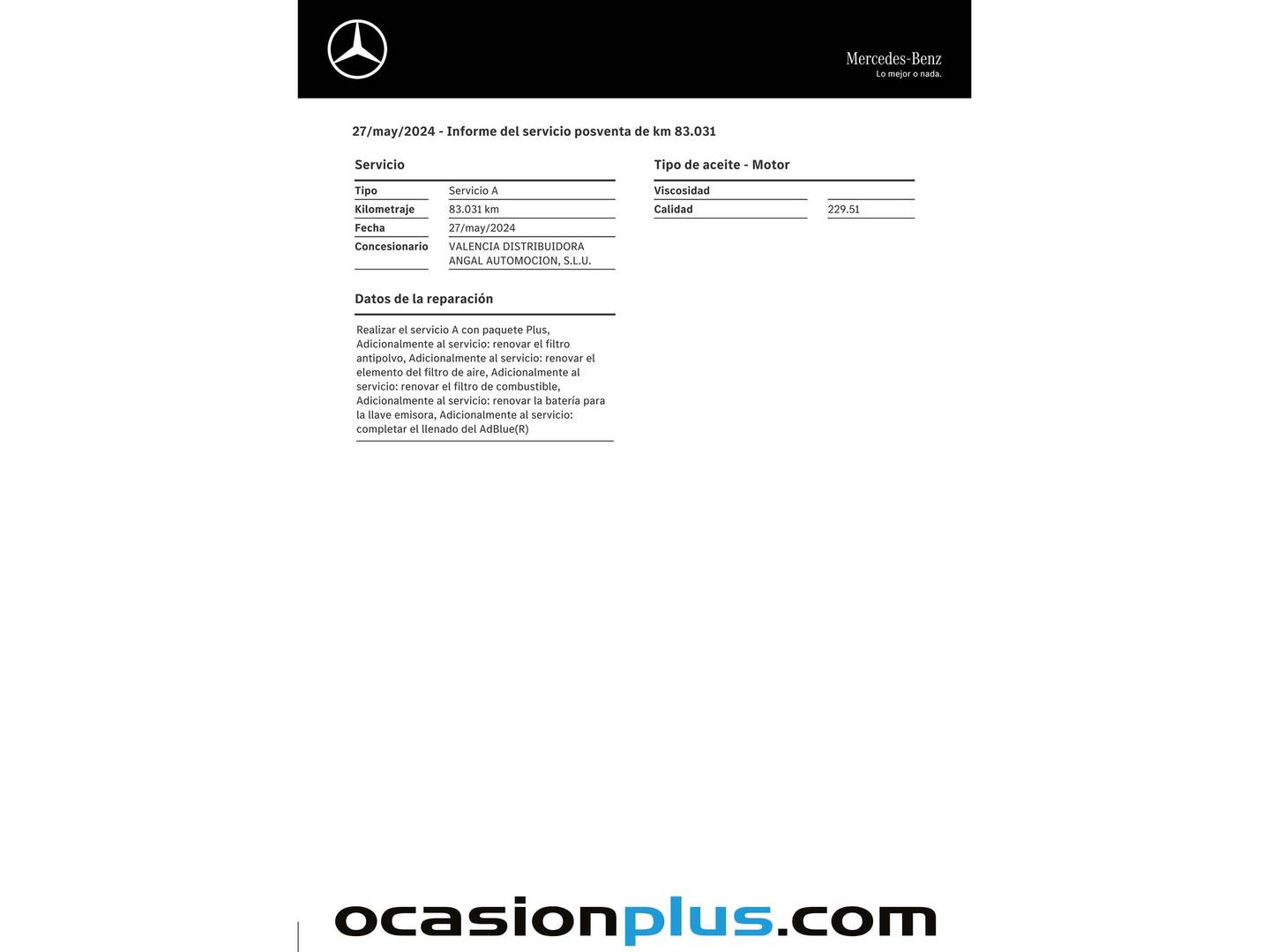 Foto del mantenimiento del Mercedes Clase GLC Mercedes GLC 220 d 4Matic (170 CV)