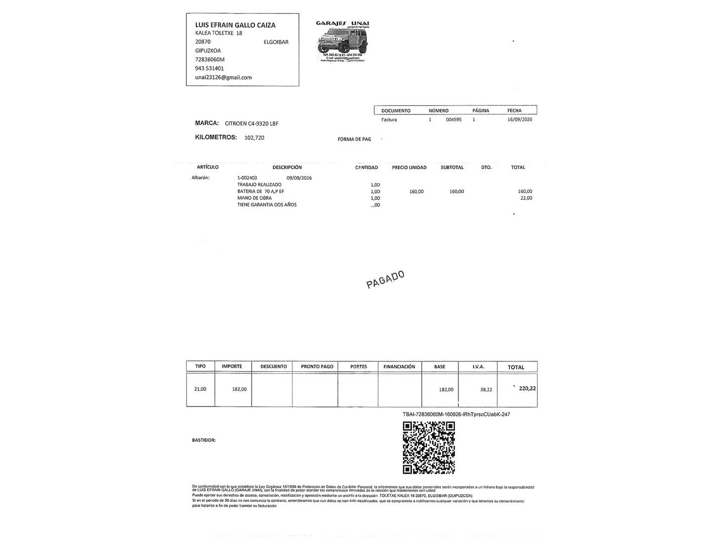 Foto del mantenimiento del Citroën Grand C4 Spacetourer Citroën Grand C4 Spacetourer PureTech 130 S&S Feel (130 CV) 7 Plazas