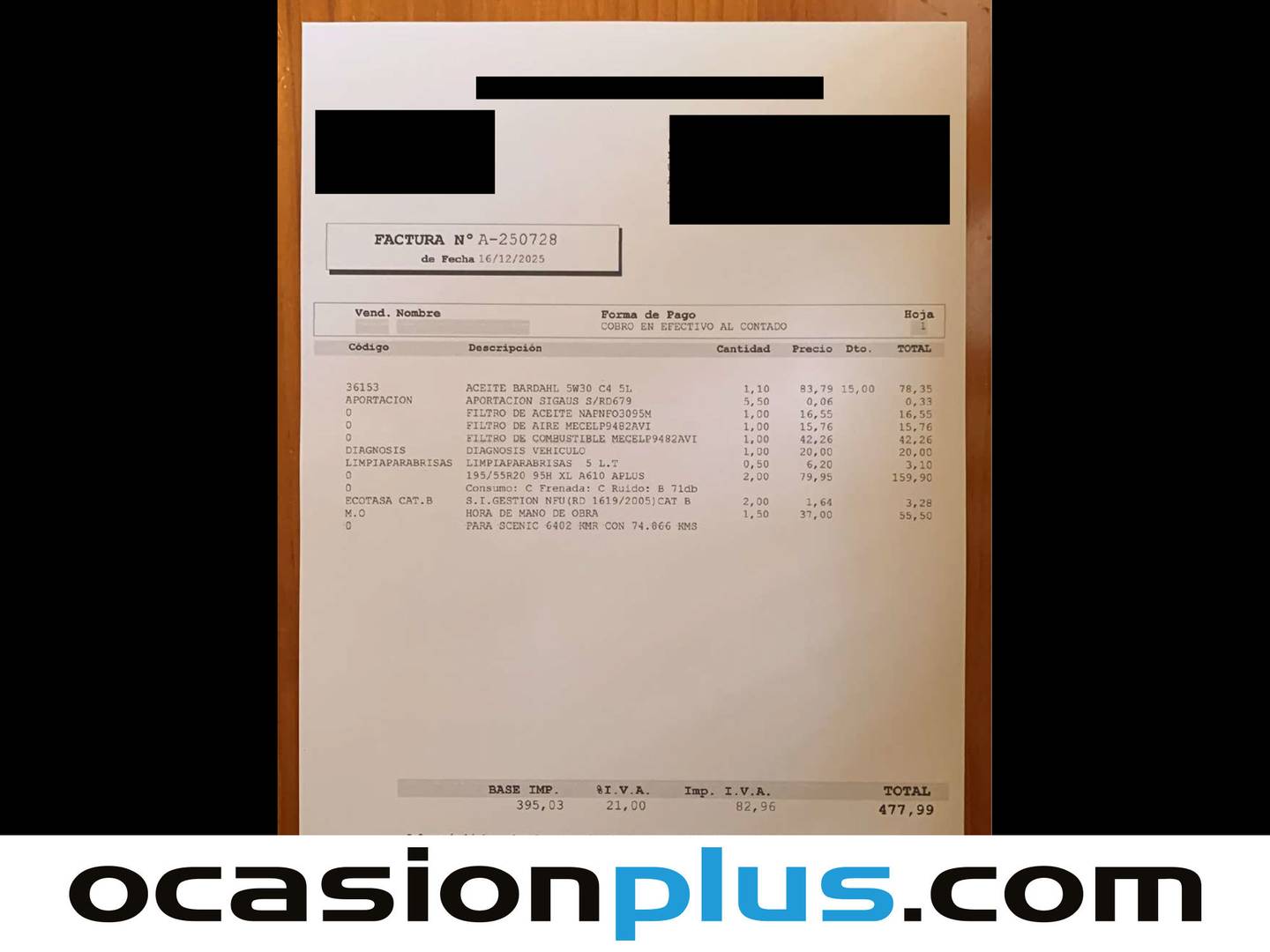 Foto del mantenimiento del Renault Scénic Renault Scenic Zen Energy dCi (130 CV)