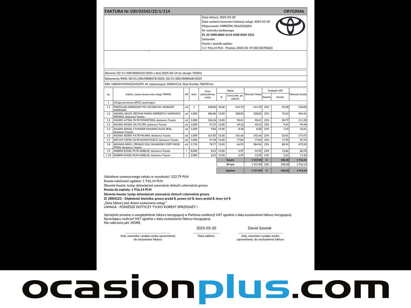 Foto del mantenimiento del Toyota Proace Verso Toyota Proace Verso 1.5D Shuttle VX L2 (120 CV)