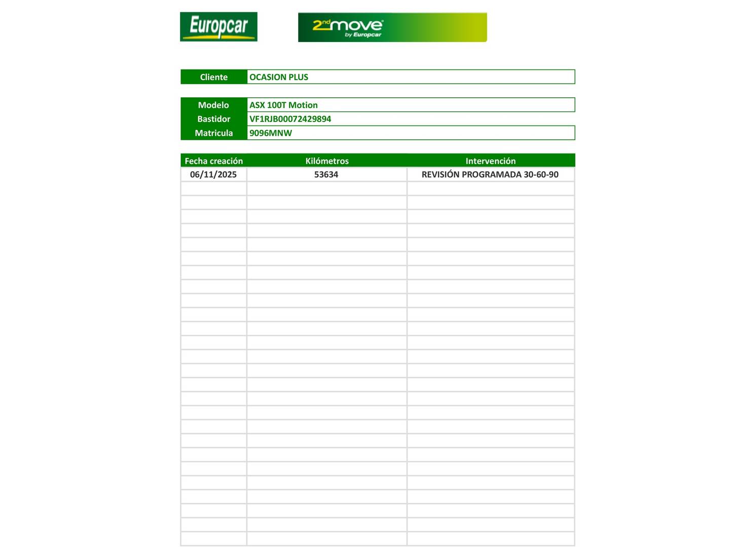 Foto del mantenimiento del Mitsubishi ASX Mitsubishi ASX 100T Motion (91 CV)