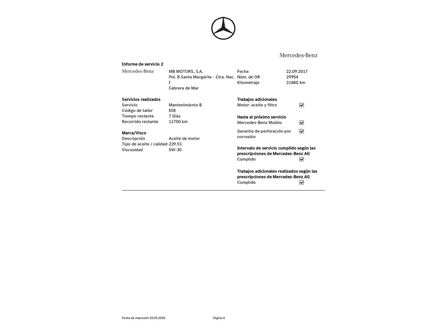 Foto del mantenimiento del Mercedes Clase C Mercedes Clase C 250 d 4MATIC AMG Line (204 CV)