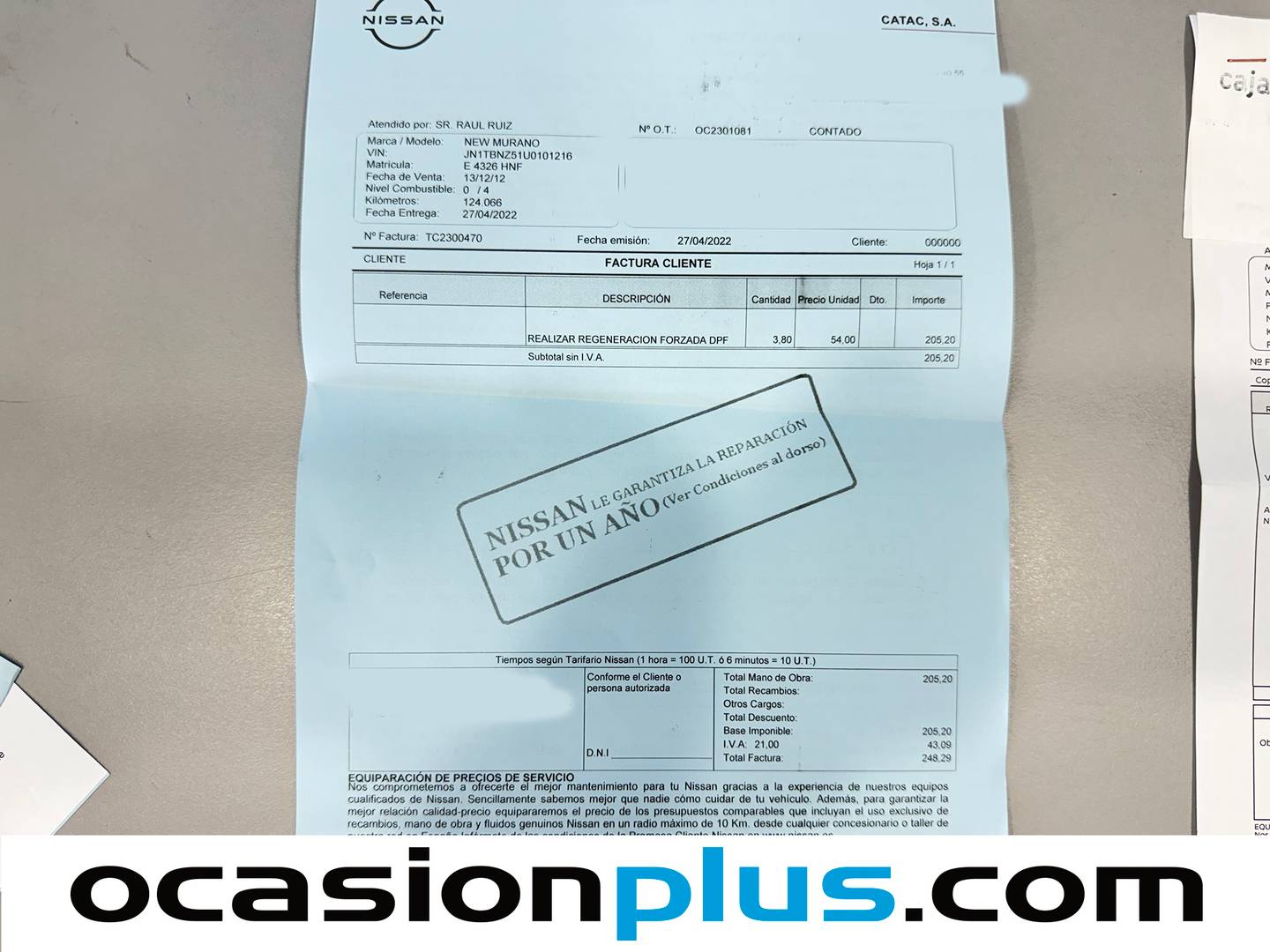 Foto del mantenimiento del Nissan Murano Nissan Murano 2.5 dCi Tekna Sport (190 CV)