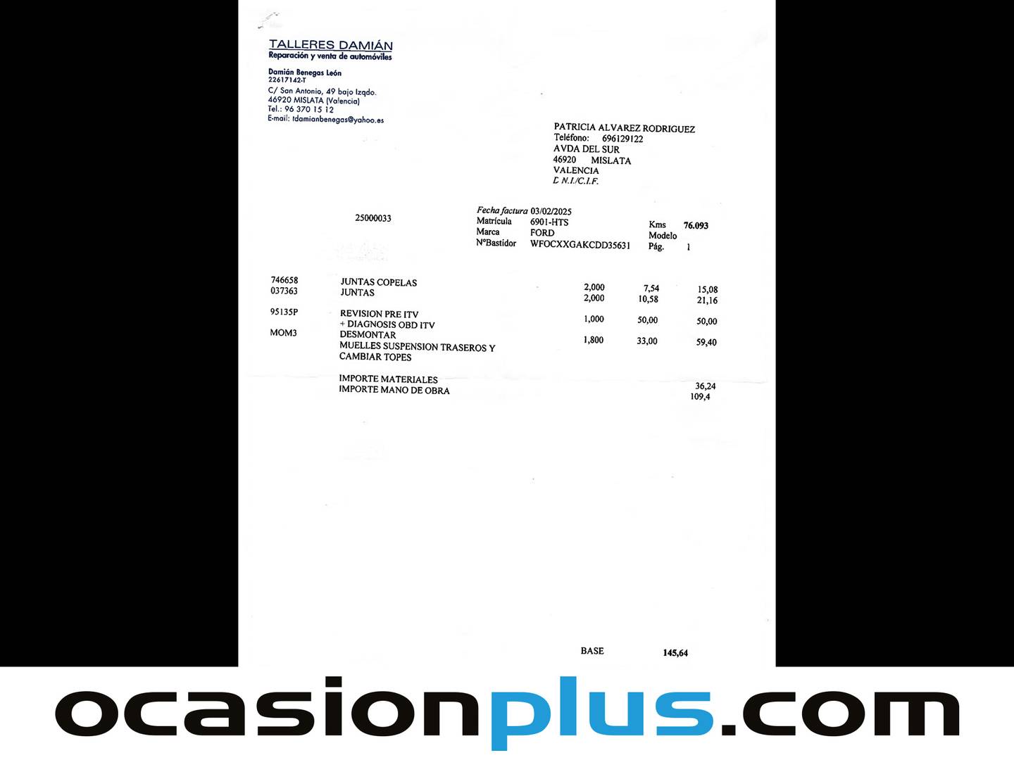 Foto del mantenimiento del Ford Fiesta Ford Fiesta 1.0 EcoBoost S&S Sport (125 CV)