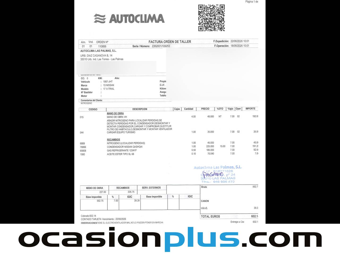 Foto del mantenimiento del Nissan X-TRAIL Nissan X-Trail dCi 130 360 XTronic (130 CV)