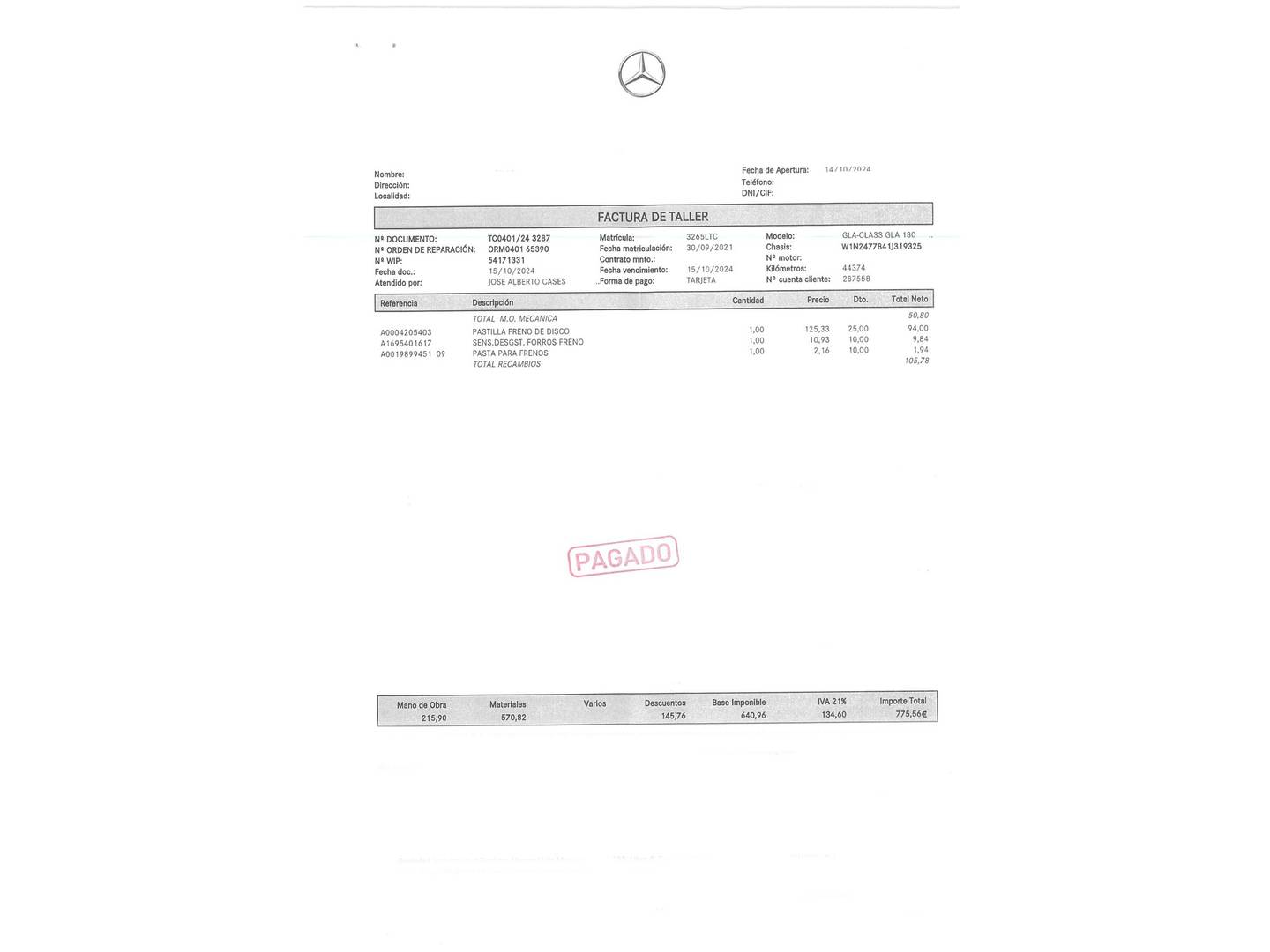 Foto Mercedes GLA Mercedes-Benz GLA 180 (136 CV) Pack AMG