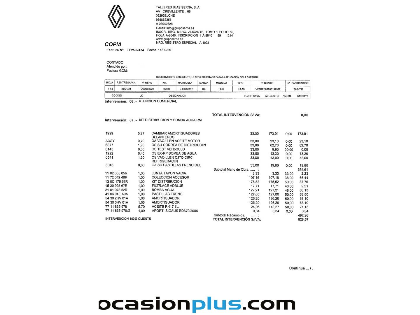 Foto del mantenimiento del Renault Kadjar Renault Kadjar Zen Blue dCi (115 CV)