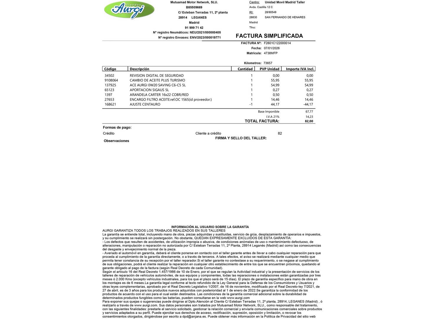 Foto del mantenimiento del Ford Puma Ford Puma 1.0 EcoBoost MHEV ST-Line X (125 CV)