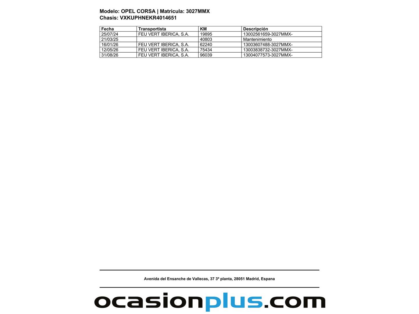 Foto del mantenimiento del Opel Corsa Opel Corsa 1.2 Turbo XHL Edition (100 CV)