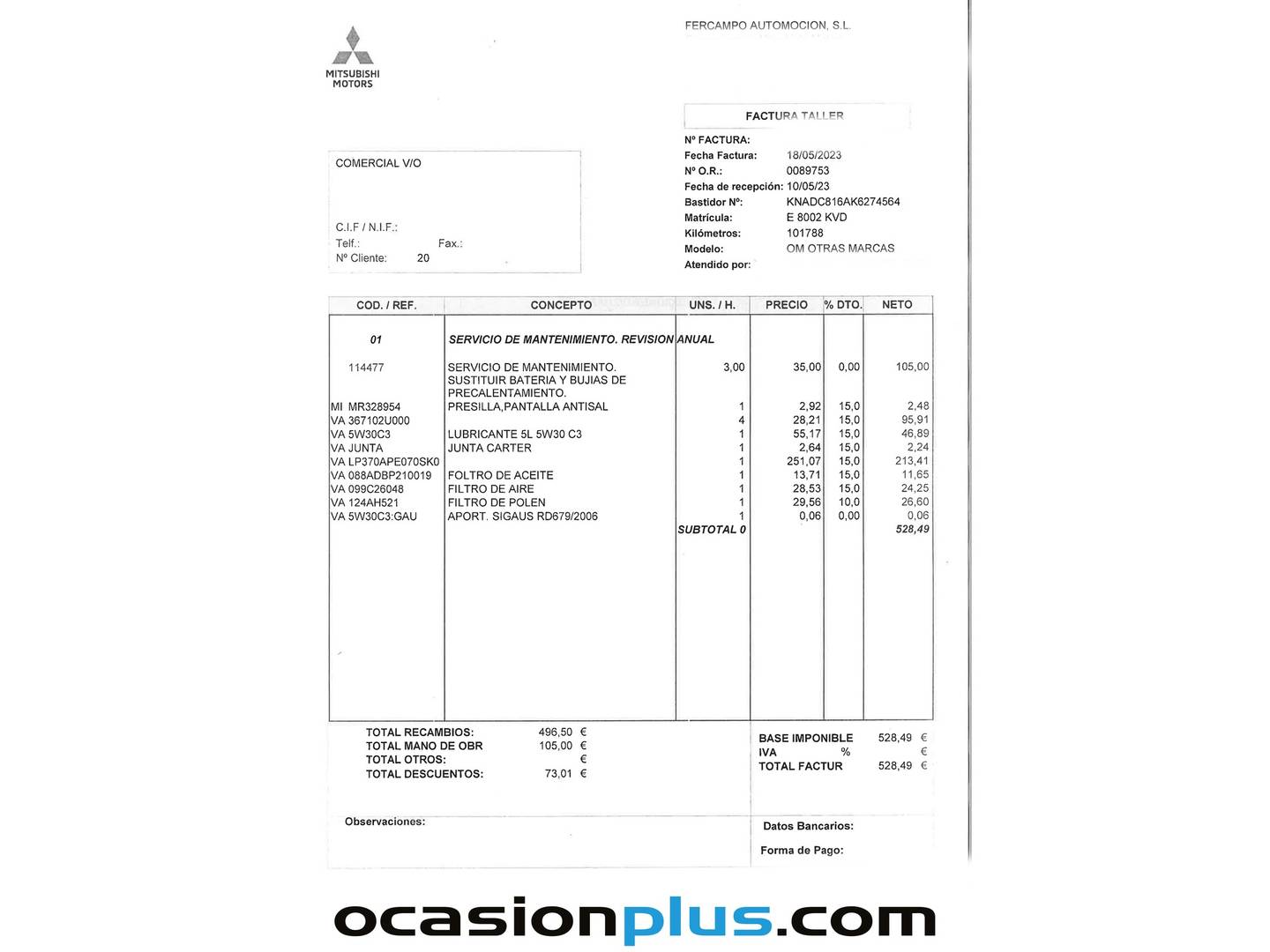 Foto del mantenimiento del KIA Stonic KIA Stonic 1.6 CRDi VGT Drive (136 CV)