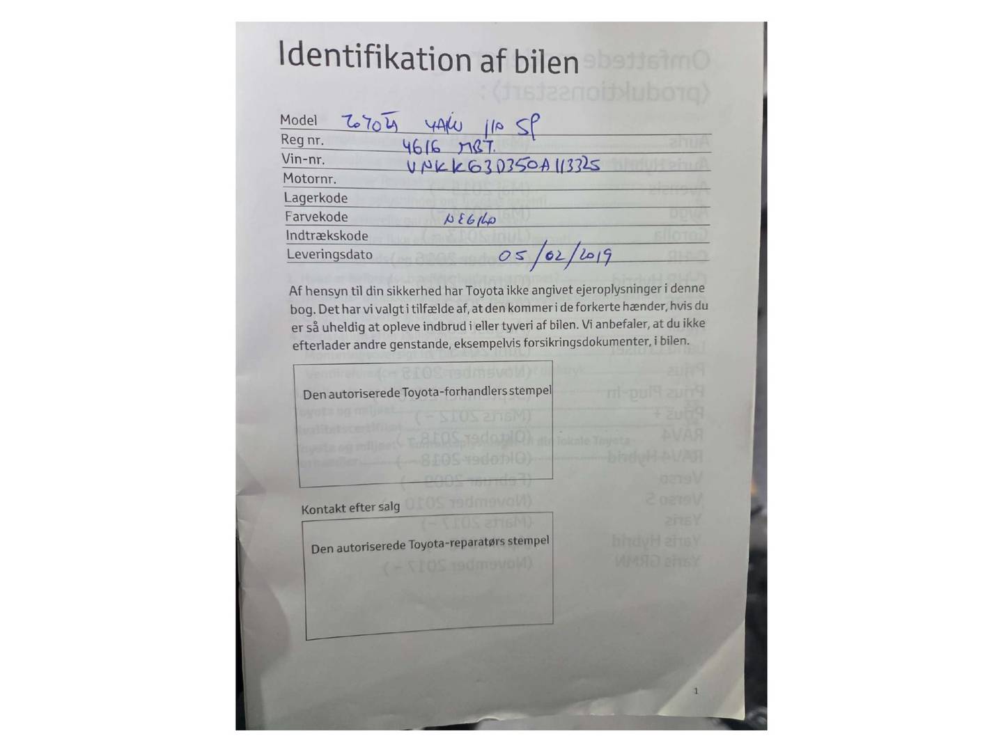 Foto del mantenimiento del Toyota Yaris Toyota Yaris 1.5 Active  (111 CV)