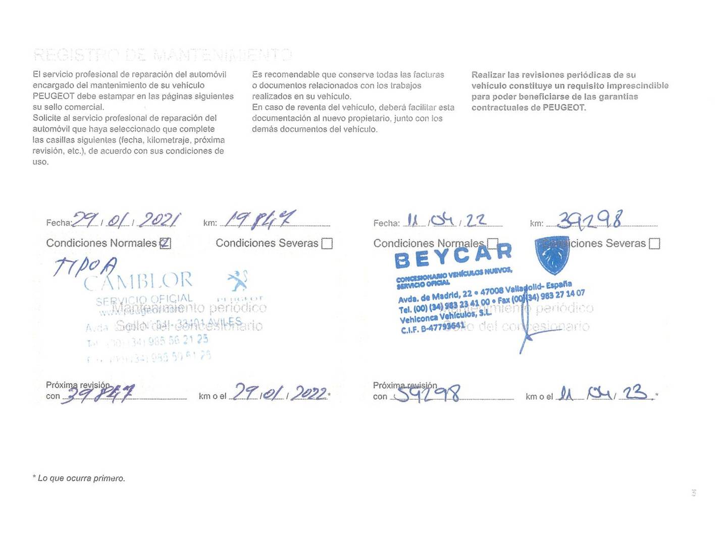 Foto del mantenimiento del Peugeot 2008 Peugeot 2008 PureTech 130 S&S GT Line EAT8 (130 CV)