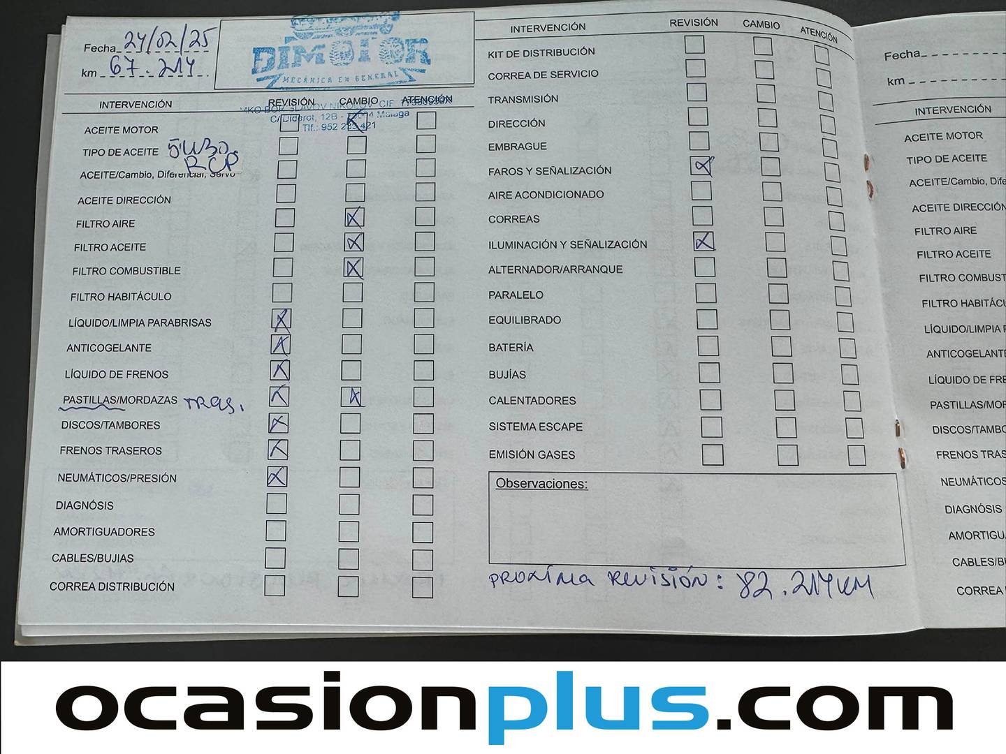 Foto del mantenimiento del Citroën Grand C4 Spacetourer Citroën Grand C4 Spacetourer BlueHDi 130 6v S&S Origins (130 CV) 7 Plazas