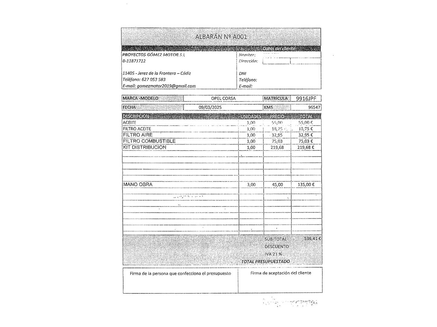 Foto del mantenimiento del Opel Corsa Opel Corsa 1.3 CDTi S&S Selective (95 CV)