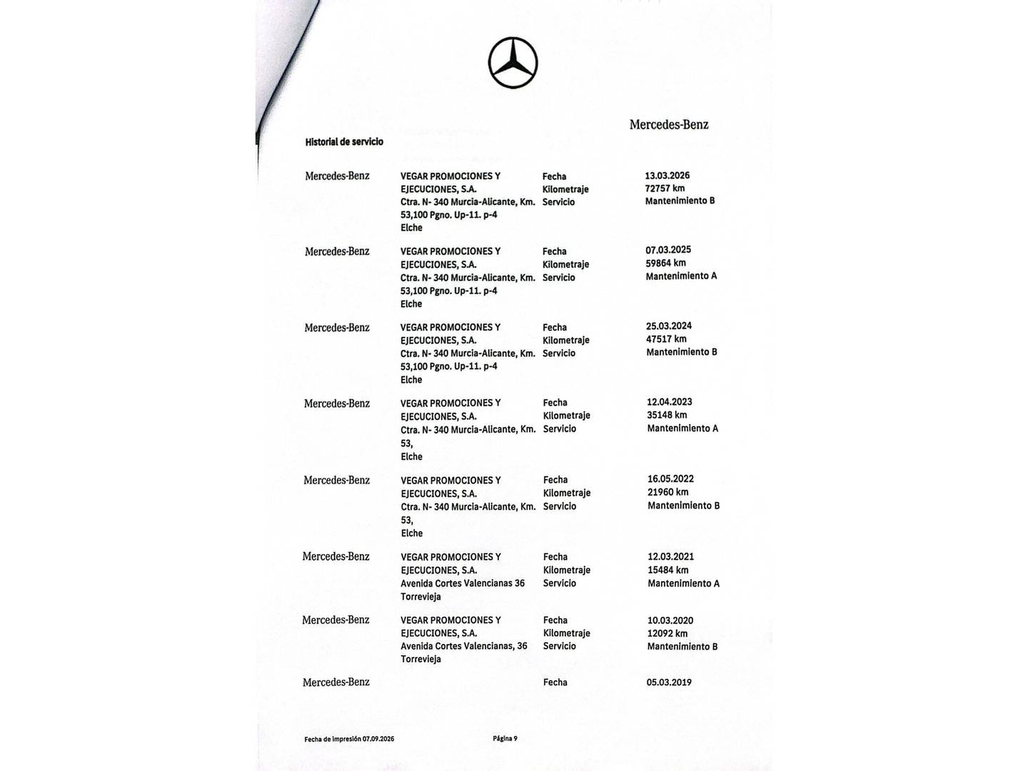 Foto del mantenimiento del Mercedes CLA Mercedes CLA Shooting Brake 200 (163 CV) Pack AMG