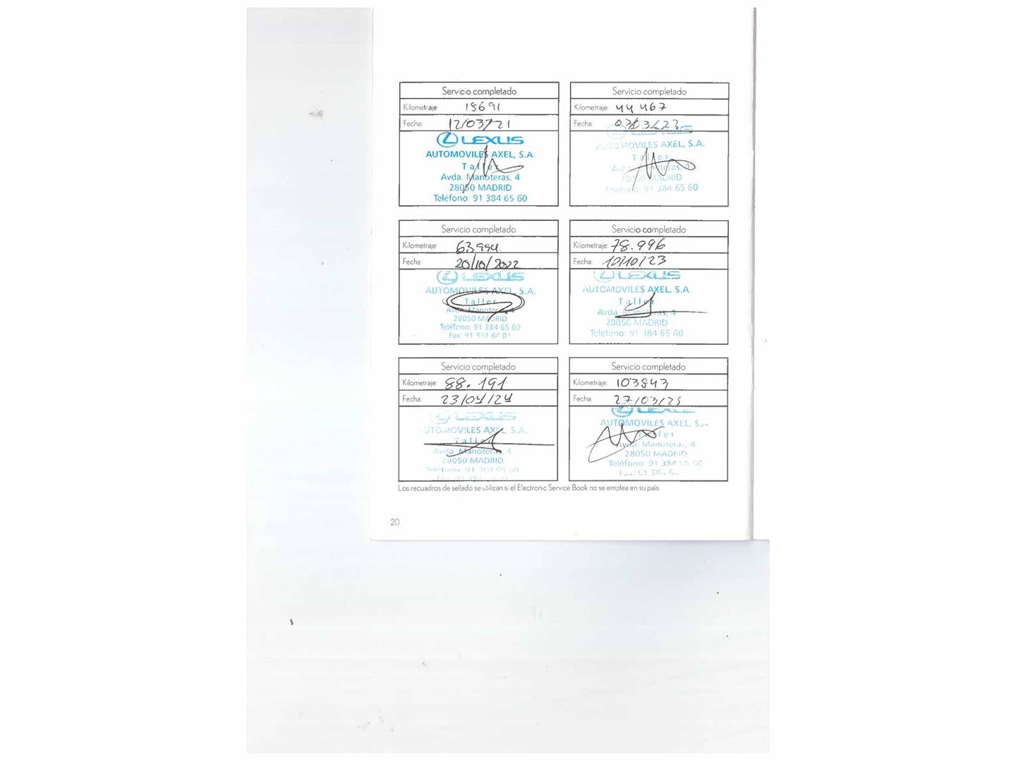 Foto del mantenimiento del Lexus CT Lexus CT 200h Executive (136 CV)