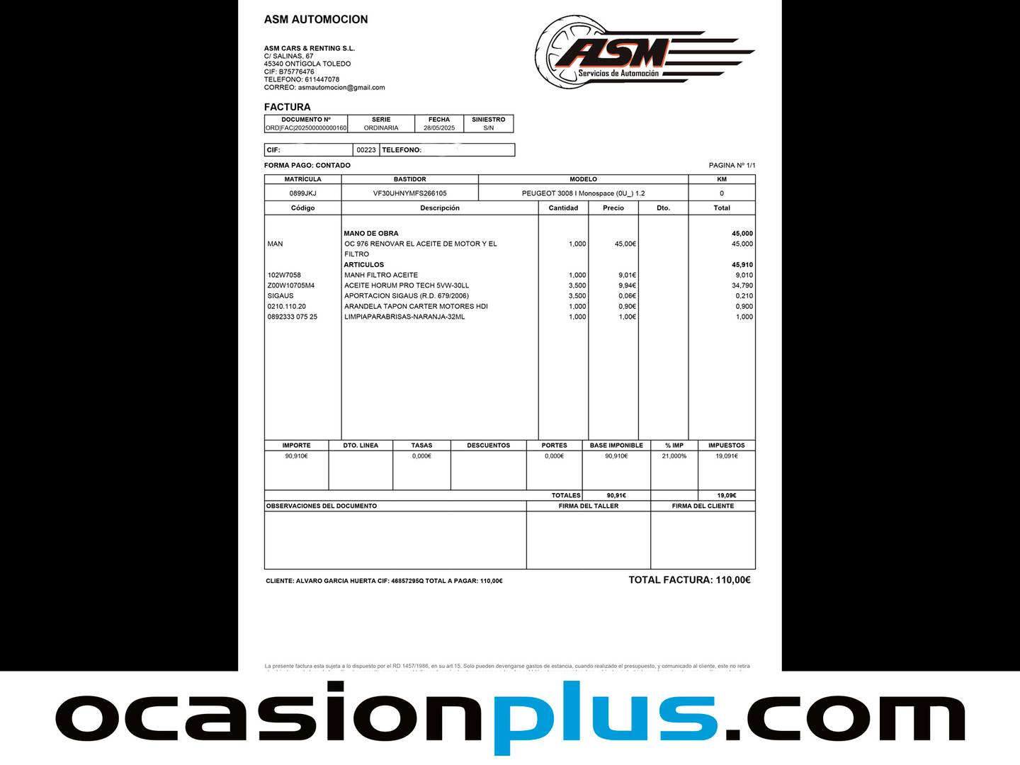 Foto del certificado del Peugeot 3008 Peugeot 3008 1.2 PureTech Style S&S (130 CV)